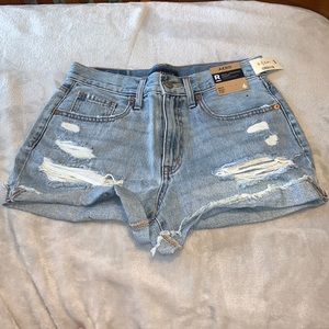Distressed mom shorts
